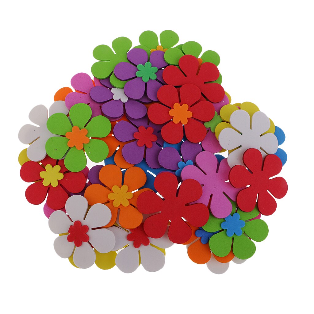 40 Pieces Flower Foam Stickers Mixed Colors, Kid's Craft Activities,