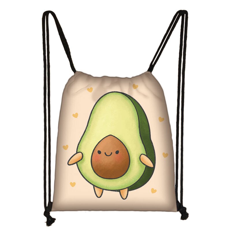 Avocado Lemon Backpack Women Softback plecak Ladies Storage torba ze sznurkiem do podróży dziewczyny Daypack torba na książki uchwyt na buty prezent: skdavocadocw11