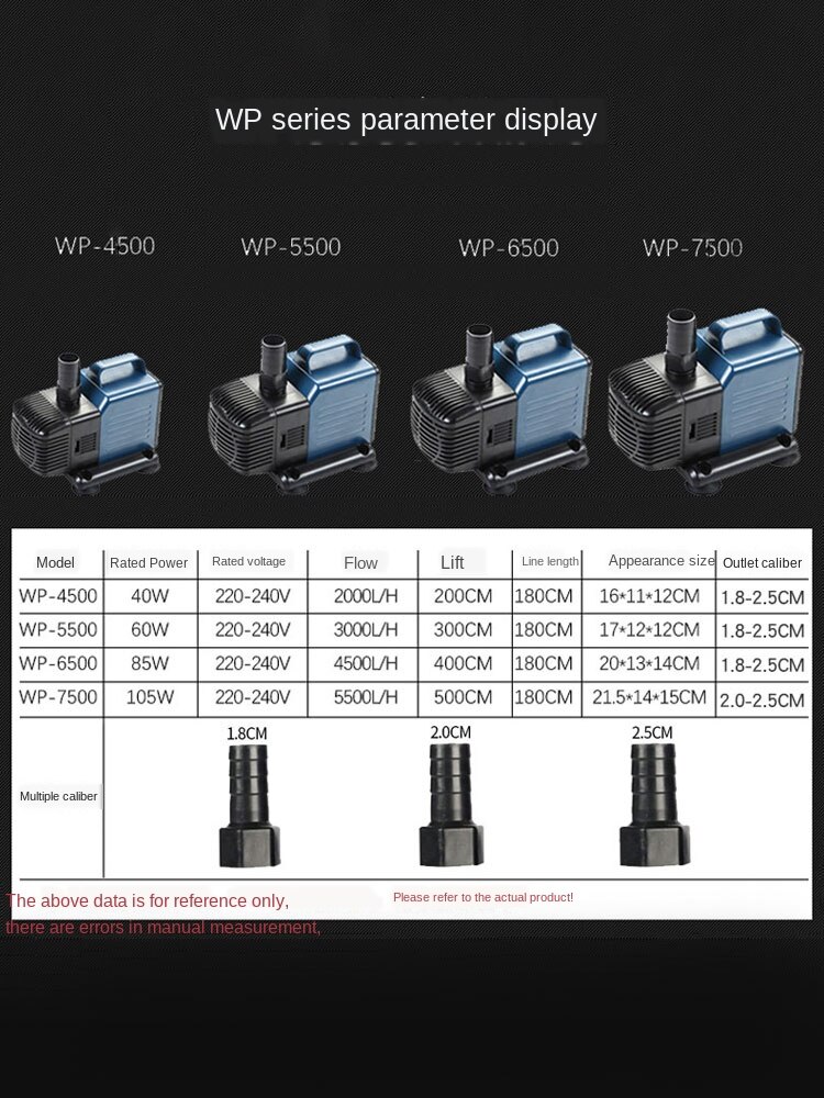 Fish tank pump submersible pump high lift quiet water pump KOI bottom circulation filter water-land pump dual-purpose pond Pump