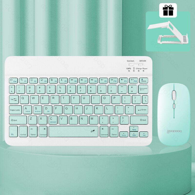 Bluetooth Keyboard For iPad Pro11 Mini Bluetooth Teclado Wireless Keyboard and Mouse For Samsung Xiaomi Touchpad iPad Keyboards: Green English