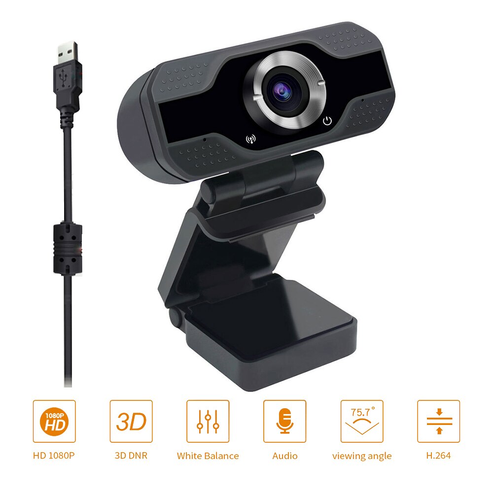 1080P HD Webcam Built-in Microphone Smart Web Camera USB Computer Webcam for Conference Video Online Class Live Teaching