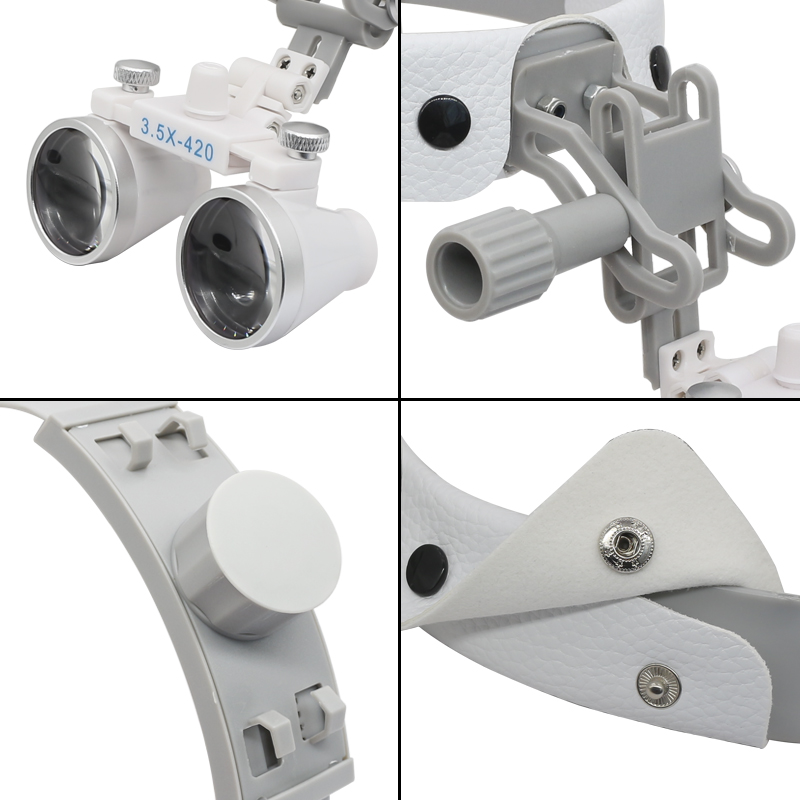 Loupe binoculaire dentaire 320-420mm, verre optique 3,5x, casque Ultra-léger, loupe à large champ de vision, Loupes dentaires