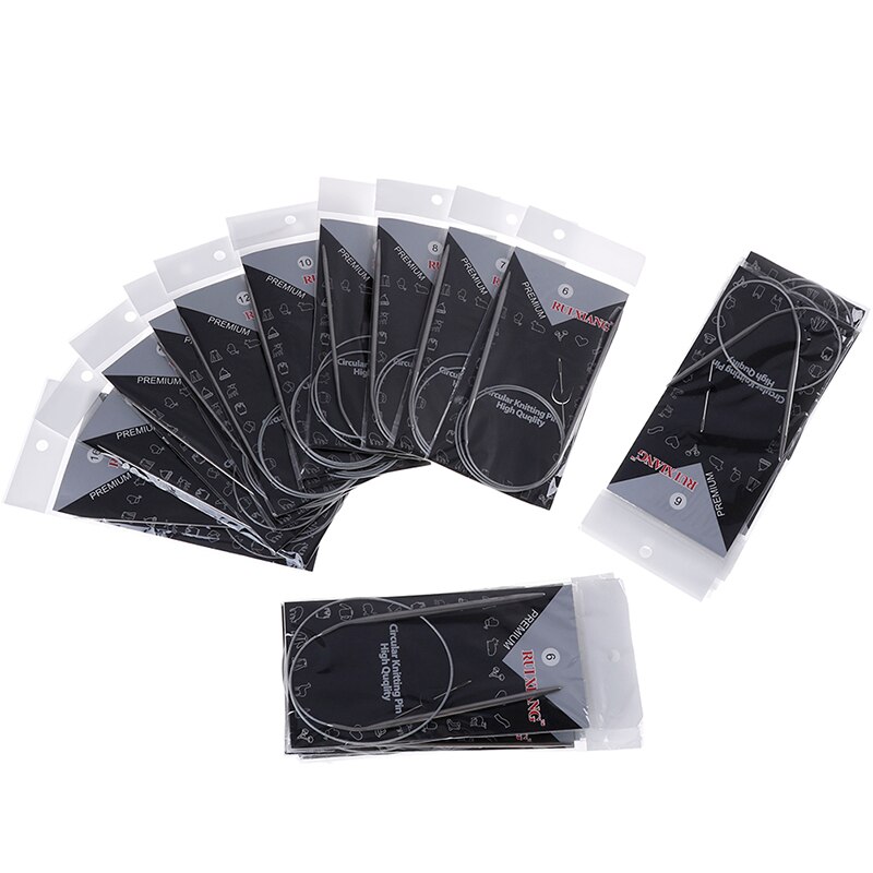 11Pcs/set 43/65/80cm Stainless Circular Knitting Needles Size 6-16