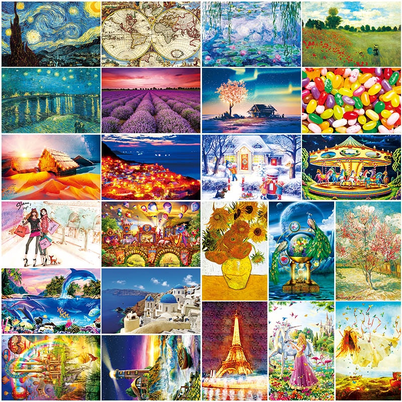 Grownup 100pcs Puzzle Famous Landscape Puzzle Cartoon jigsaw Puzzles 100 Piece For Children Educational Toys Year