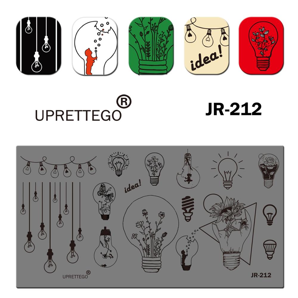 Roestvrij Staal Stempelen Plaat Sjabloon Russische Zin Bloemen Brief Gloeilamp Gratis Lijn Kerk Orchidee Nail Tool JR211-220