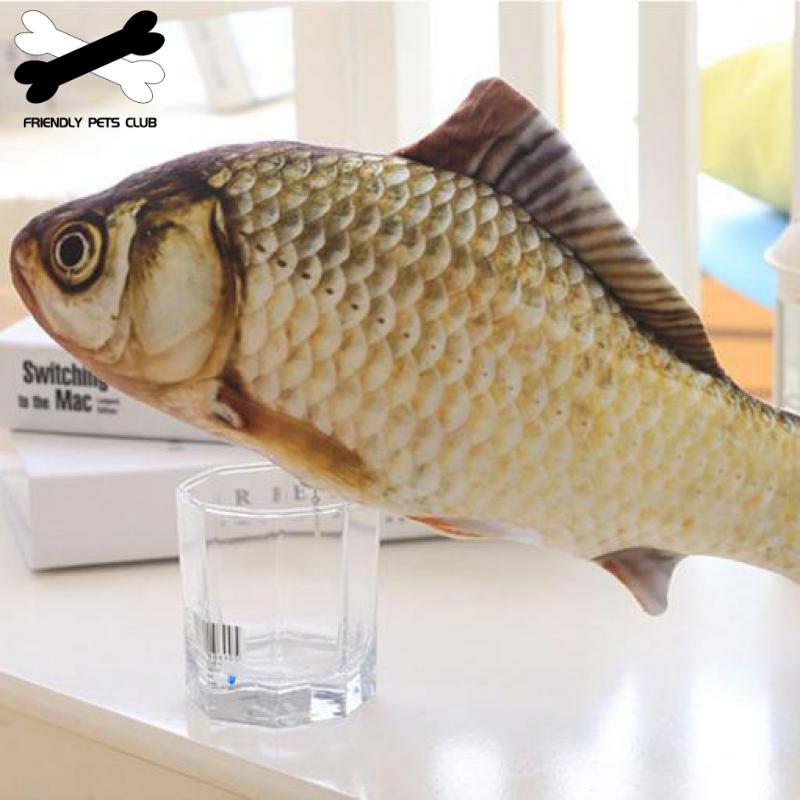 Plush 3D Carp Fish Shape Cat Toy Cute Simulation Fish Playing Toy For Pet Catnip Fish Stuffed Pillow Doll