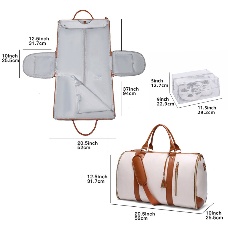75l große Kapazität pu faltbare Reisetasche leichte Reisetasche für Frauen Männer Einkaufstasche Handgepäck tasche: Brown