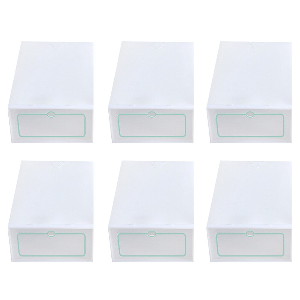 2/6pcs Flip Shoes Box Thickened Drawer Case Plastic Shoe Boxes Stackable Box Shoe Organizer Shoebox storage Shoe rack: 6pcs Size L