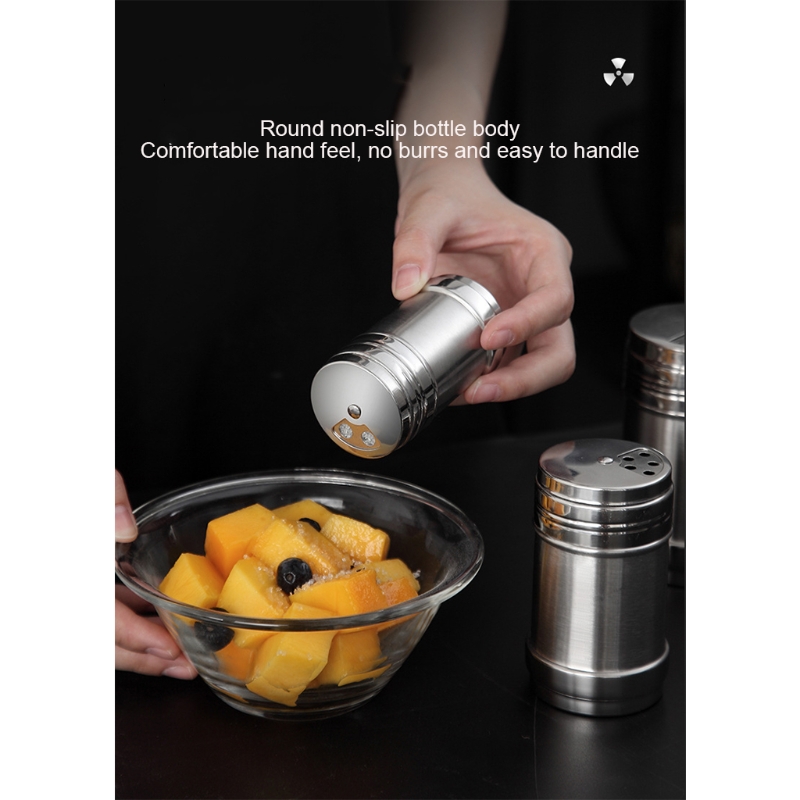 Runde Gewürz Shaker Gläser Edelstahl Würze Gewürz Glas mit Deckel Gewürz Menage Salz Lagerung Container Küche