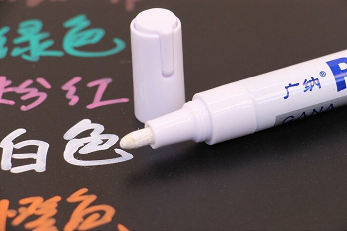 68Pcs Waterdichte Permanente Vette Verf Marker Pen Autobanden Loopvlak Cd Metalen Hout Schilderen Graffiti School Kantoorbenodigdheden: White marker 68pcs