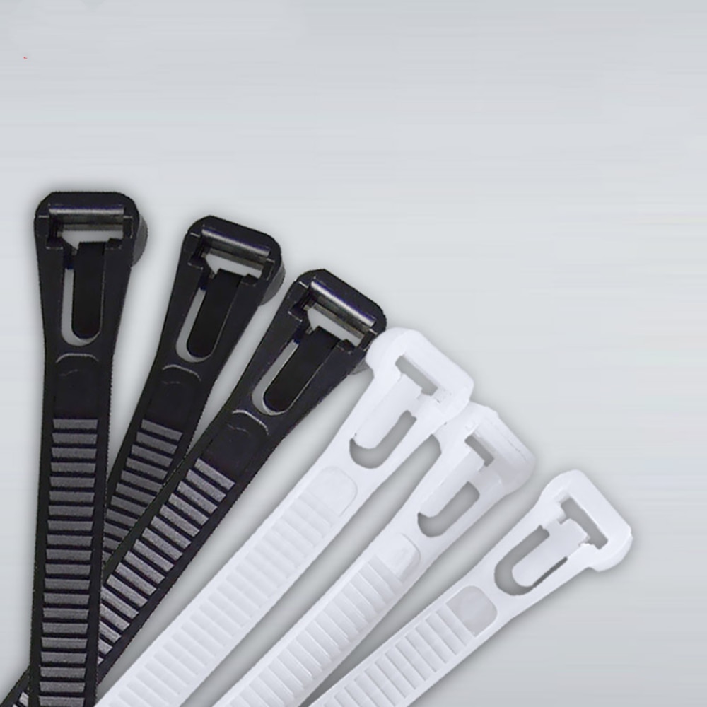100Pcs Releasable Nylon Cable Ties reusable Zip Tie Strap 8*150/200/250/300/400mm