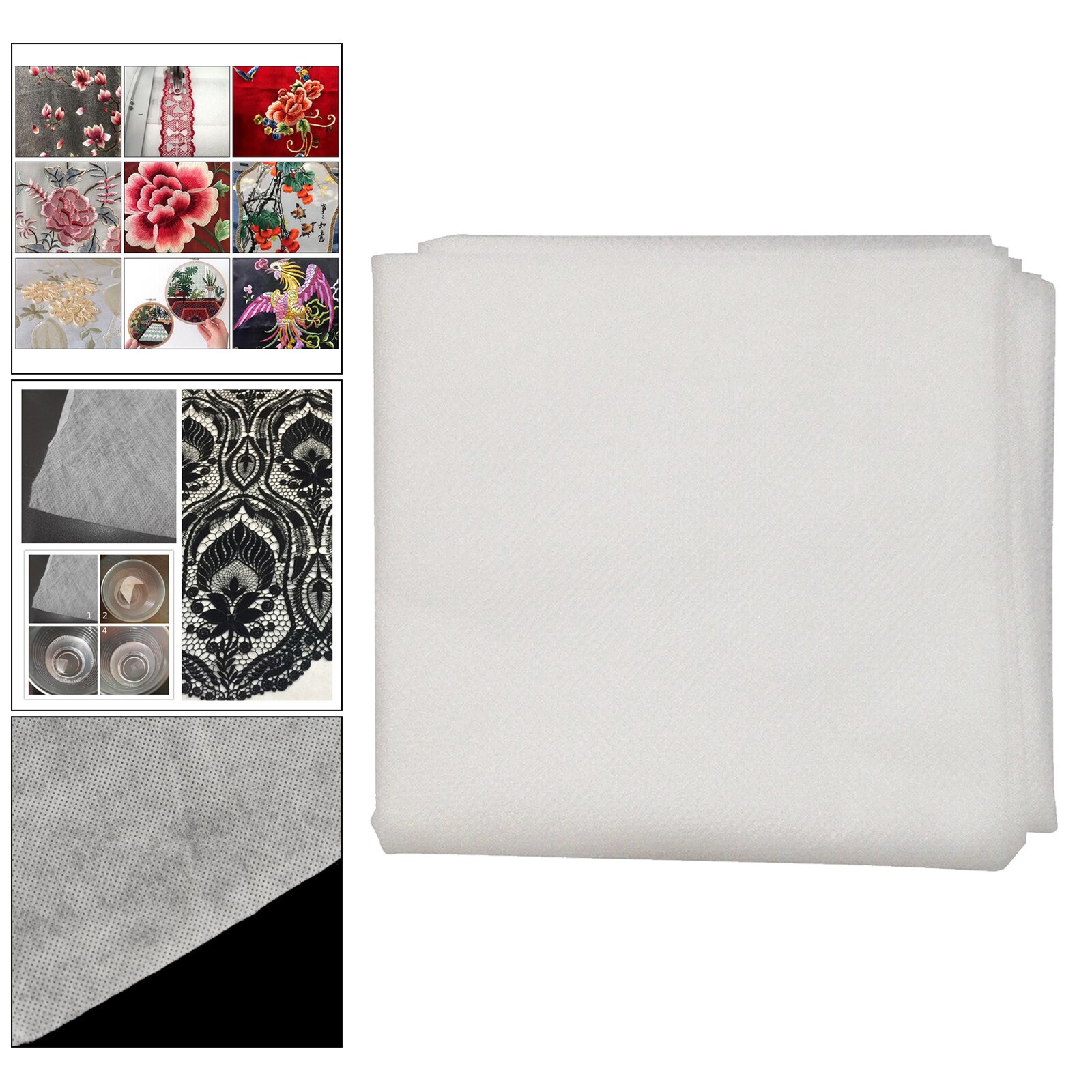 5Pcs 20Cm Stof Transfer Papier Water Oplosbare Borduurwerk Stabilizer Topping