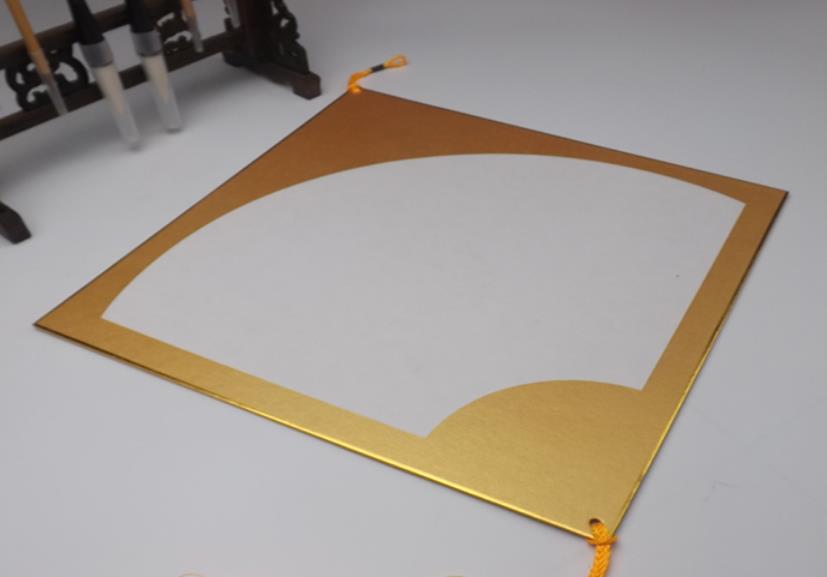 1pc Rare Blank Square fan shape Install Hard Card Ink Brush Calligraphy Painting Chinese knot 38x38cm: Default Title