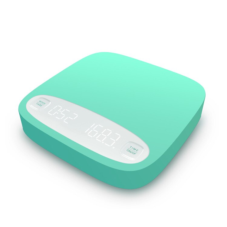 2KG/0.1g Coffee Scale with Timer Smart Drip Coffee Scale Precision Coffee Pot Scale Household Portable Digital Kitchen Scales: Green