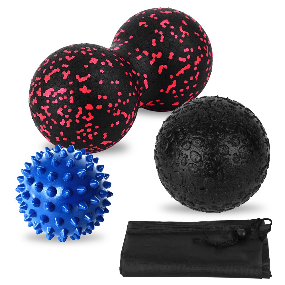 Fitness Oefening Sport Yoga Bal Spier Therapie Ballen Set Outdoor Pilates Bal Yoga Massage Ballen Set Dubbele Pinda Spiky Ball