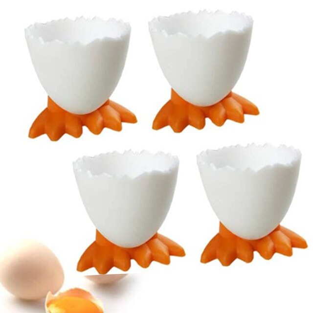 Egg Holder Cute Egg Cup Holder Egg Opener Separator Kitchen Tools Accessories Kitchen Supplies Boiled Eggs Container: 4 Egg Cups Holder
