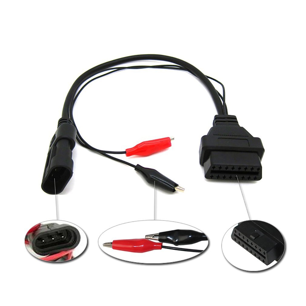 Cable adaptador OBD2 de 3 pines a 16 Pines, conector de diagnóstico para Fiat Alfa Lancia