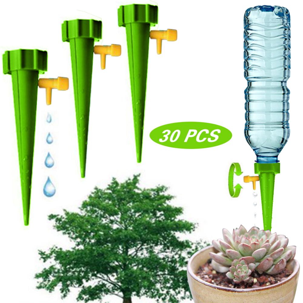Automatic Drip Irrigation Watering System Watering Spike for Plants Household Auto Drip Irrigation Watering: 30PCS Green