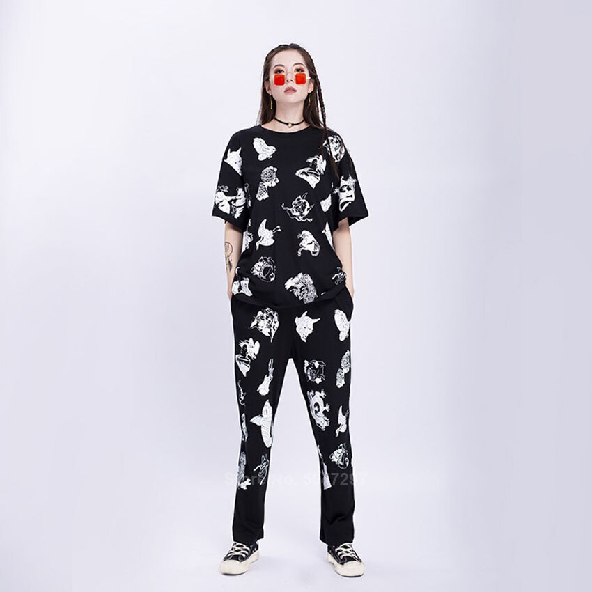 Harajuku Style Patchwork High Waist Hip Hop Trousers