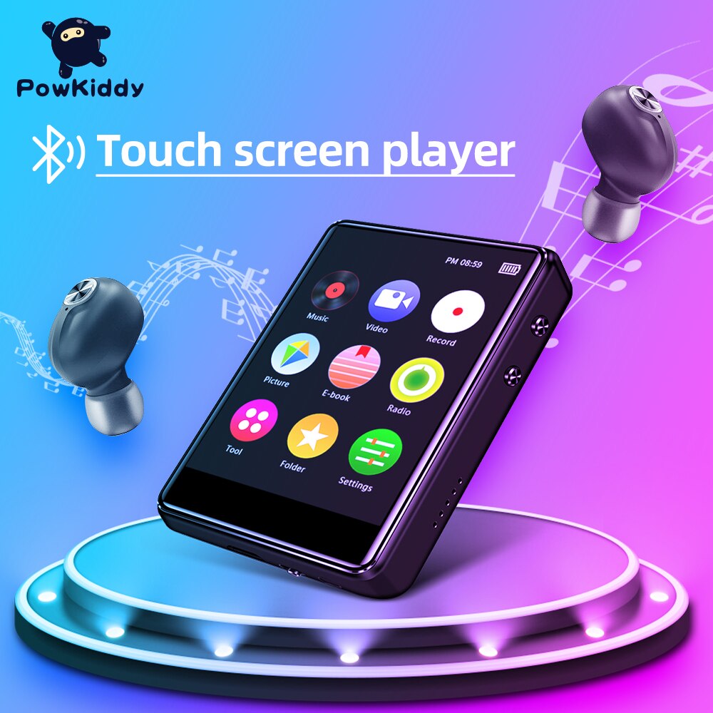 POWKIDDY Edition Multifunctional 16GB 5.0 Bluetooth Full Touch Screen Player Student Edition Lossless HIFI Outgoing MP5