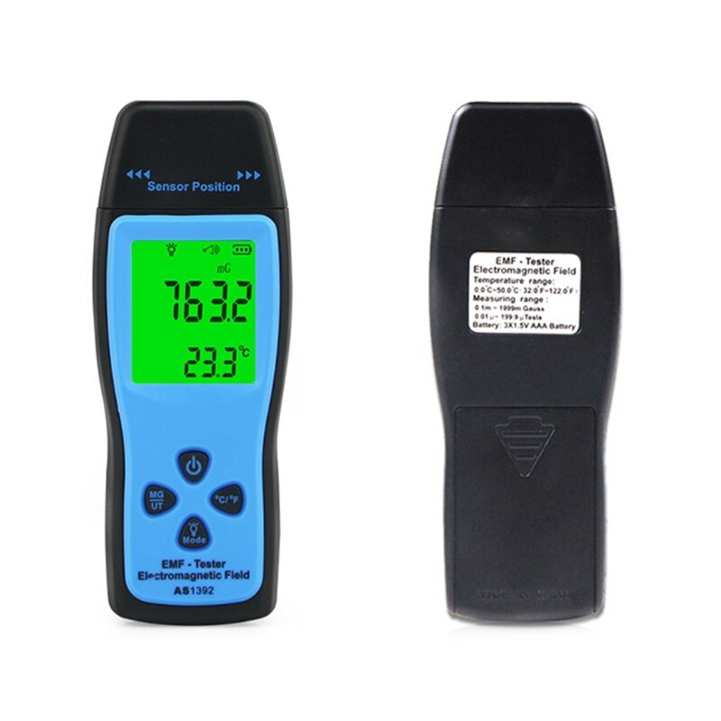 As1392 emf-meter lcd-strålingsdosimeter mini emf-tester elektromagnetisk felt