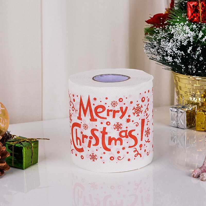 Rouleau de papier toilette imprimé père noël, 6 rouleaux de papier hygiénique, pour salle de bain, décor de de noël