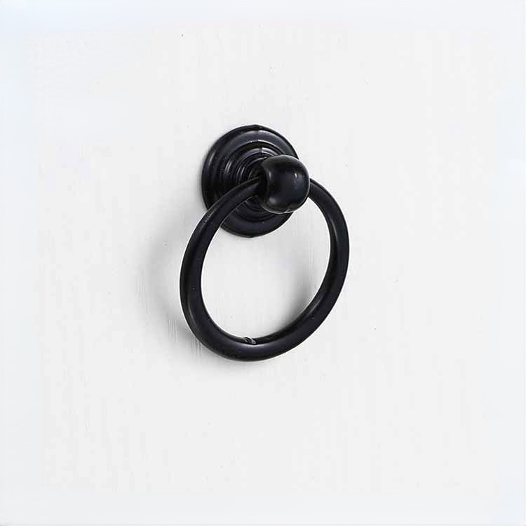Antiek Brons Kast Lade Knoppen Dressoir Kast Garderobe Meubels Trekt Ring Handvat Houten Doos Sieraden Knoppen deurklopper: Black