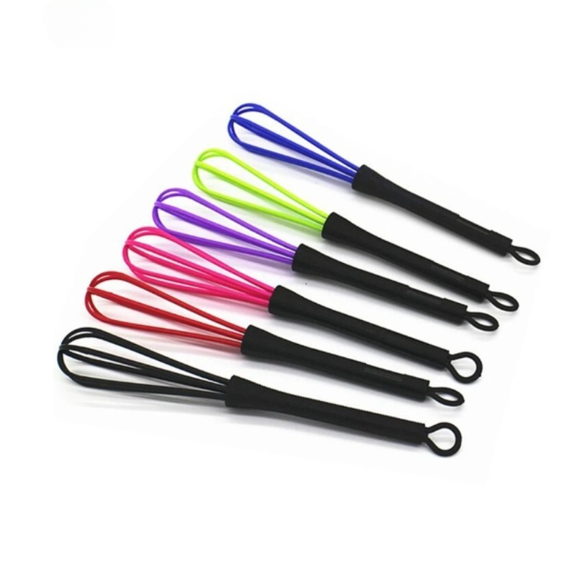 Mini fouet manuel en plastique pour centre commercial, batteur à œufs, agitateur, mélangeur de cuisson, outil de cuisine, fouet à double tête avec petite cuillère, 1 pièce