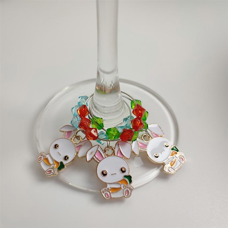 6 uds. De letreros para tazas, marcadores de vidrio de vino, accesorios de decoración para fiestas, copas de vino, anillos de etiqueta adorables