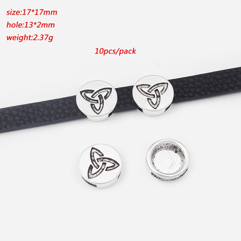 1 pacote antigo redondo triskele trisk espiral slider espaçador caber 10mm cabo de couro liso pulseira jóias descobertas fazendo: style3