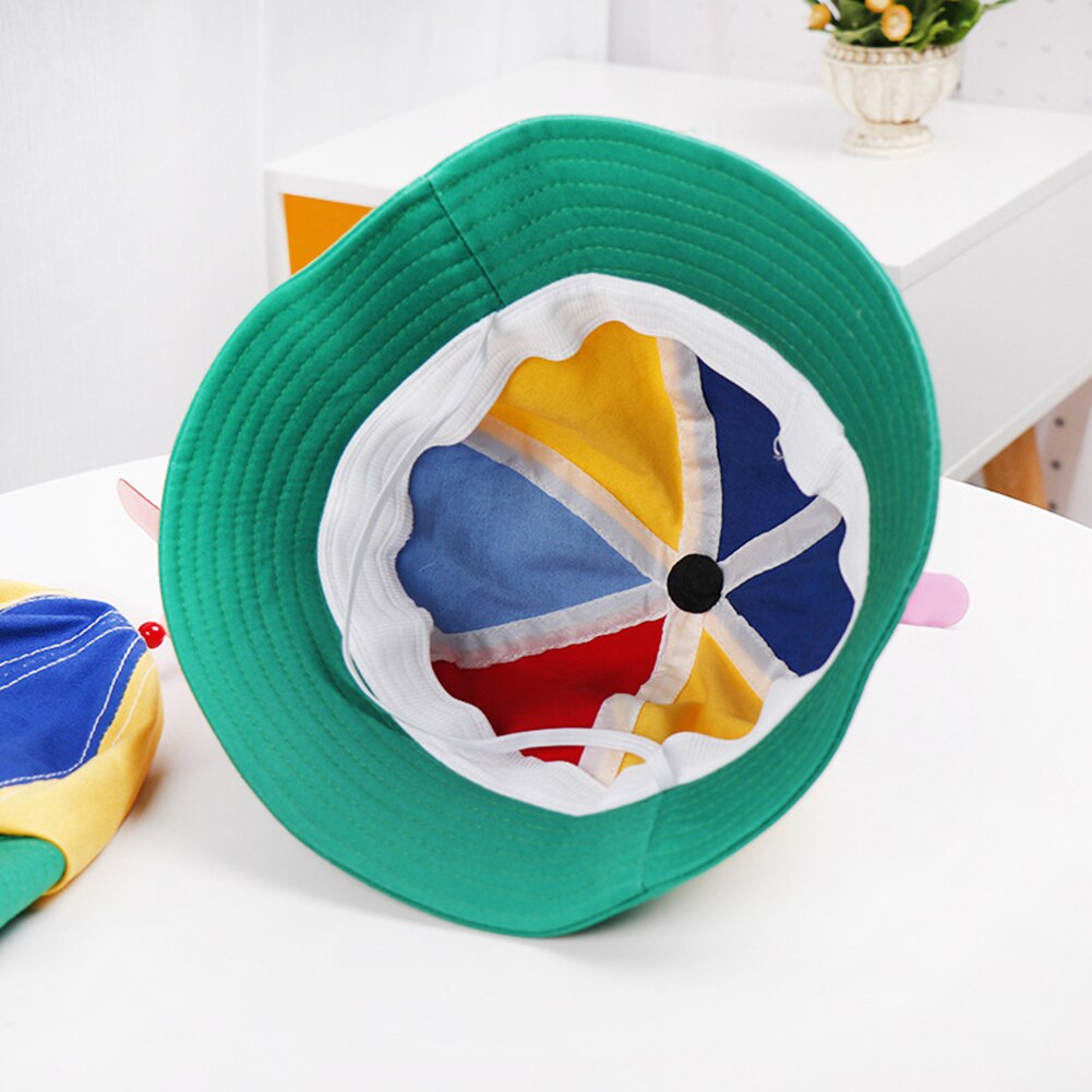 Farverige pinwheel børn blød parasol spand hat udendørs sport baseball cap