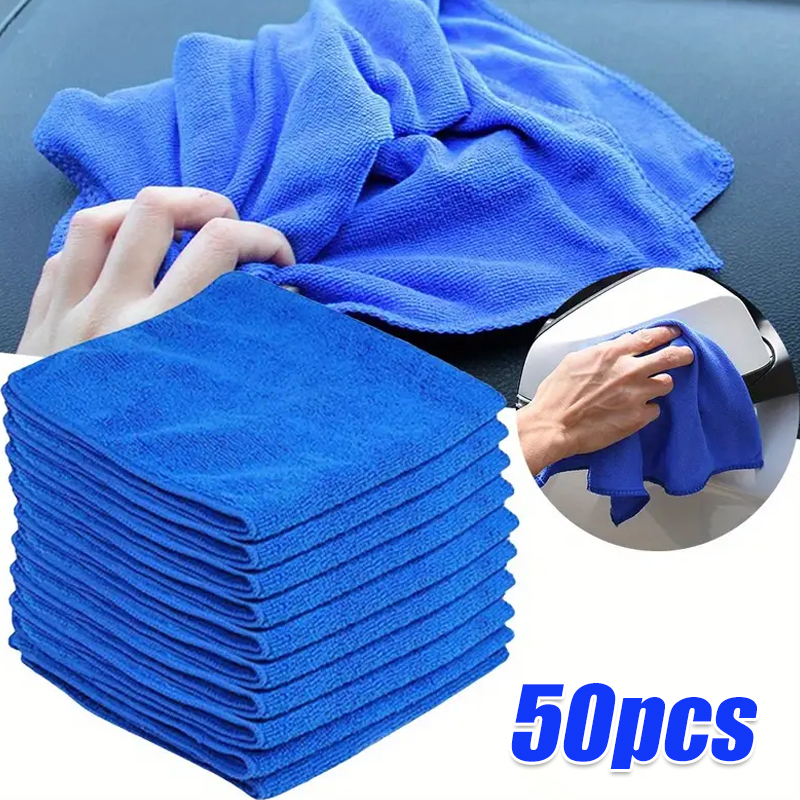Toallas de microfibra para limpieza del hogar, paño de secado y lavado de coches, paño de pulido para detalles de automóviles, Herramientas de limpieza del hogar, 10 piezas: Incoloro