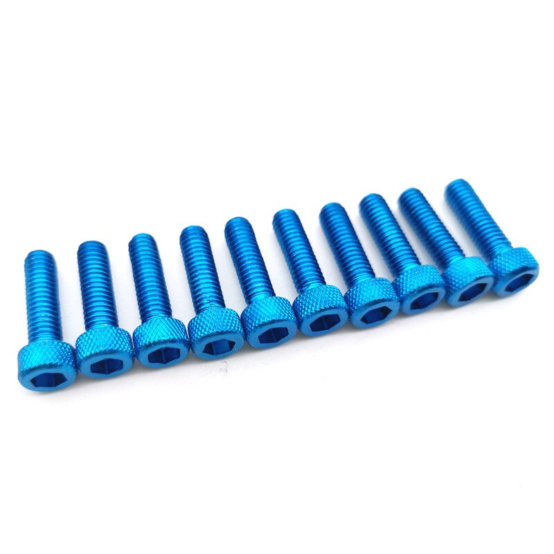 Decoraciones de colores: rojo, azul, dorado, Morado, plateado, universal, accesorios de motocicleta M6, pegatina de tornillo para motocicleta, tornillos para moto 6MM: Azul