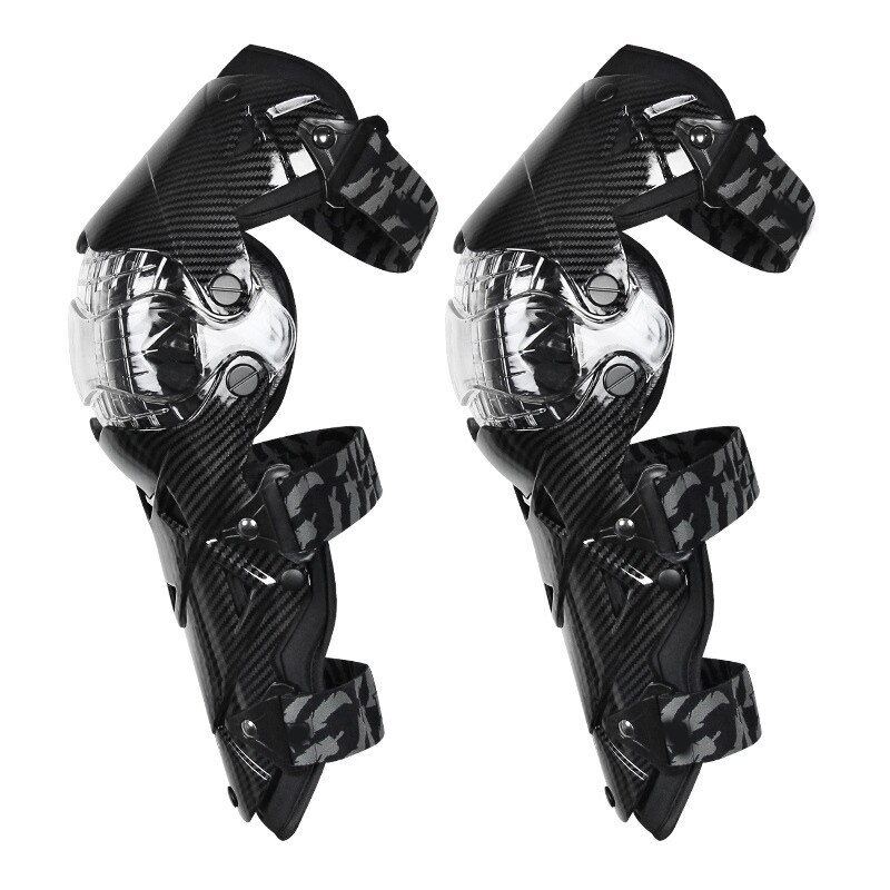 Motorcycle Knee Pads Knight Riding Fall Resistance Leg Guard Equipment For Motorcycle Off-Road Protective Gear M8617: Black
