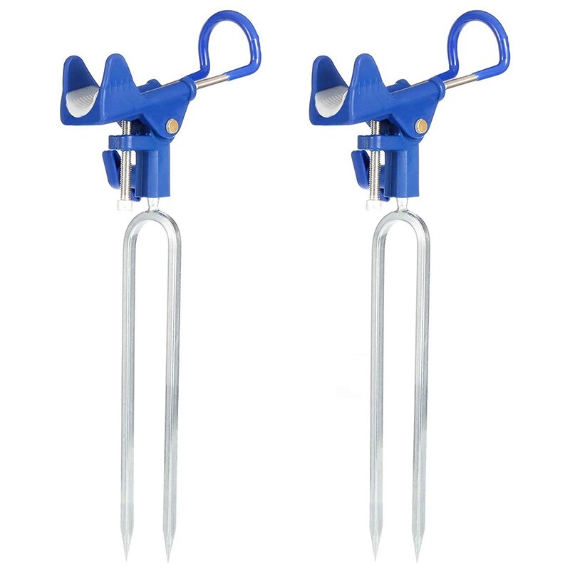 2 Pack Upgraded Rod Holders for Fishing Fish Pole Folding Holder Ground Bank Fishing Rod Rack Holder for 360 Degree Adjustable: Default Title