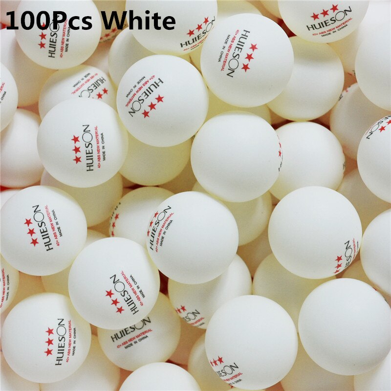 Huleson-Juego de pelotas de tenis de mesa de 3 estrellas, Material inglés, Pelotas de Ping Pong de práctica, ABS, entrenamiento, 10/50/100 Uds.: 100Pcs White