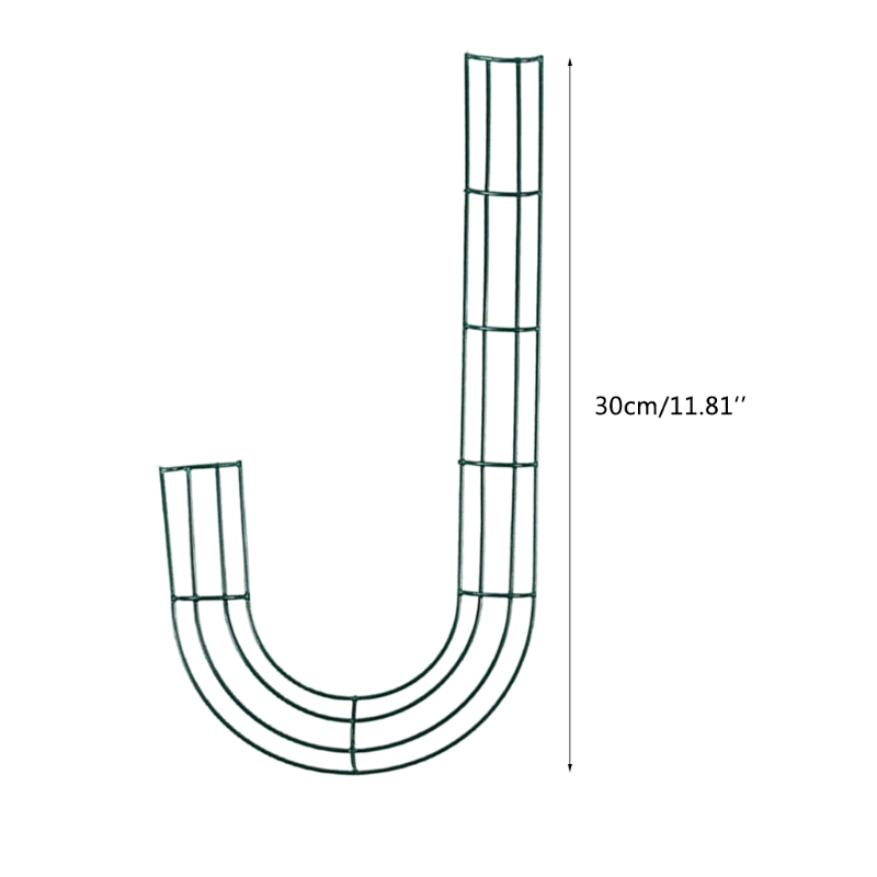 2 Pack Candy Cane Shaped Wire Wreath Frame 12 Inch Christmas Flower Wreath Frame