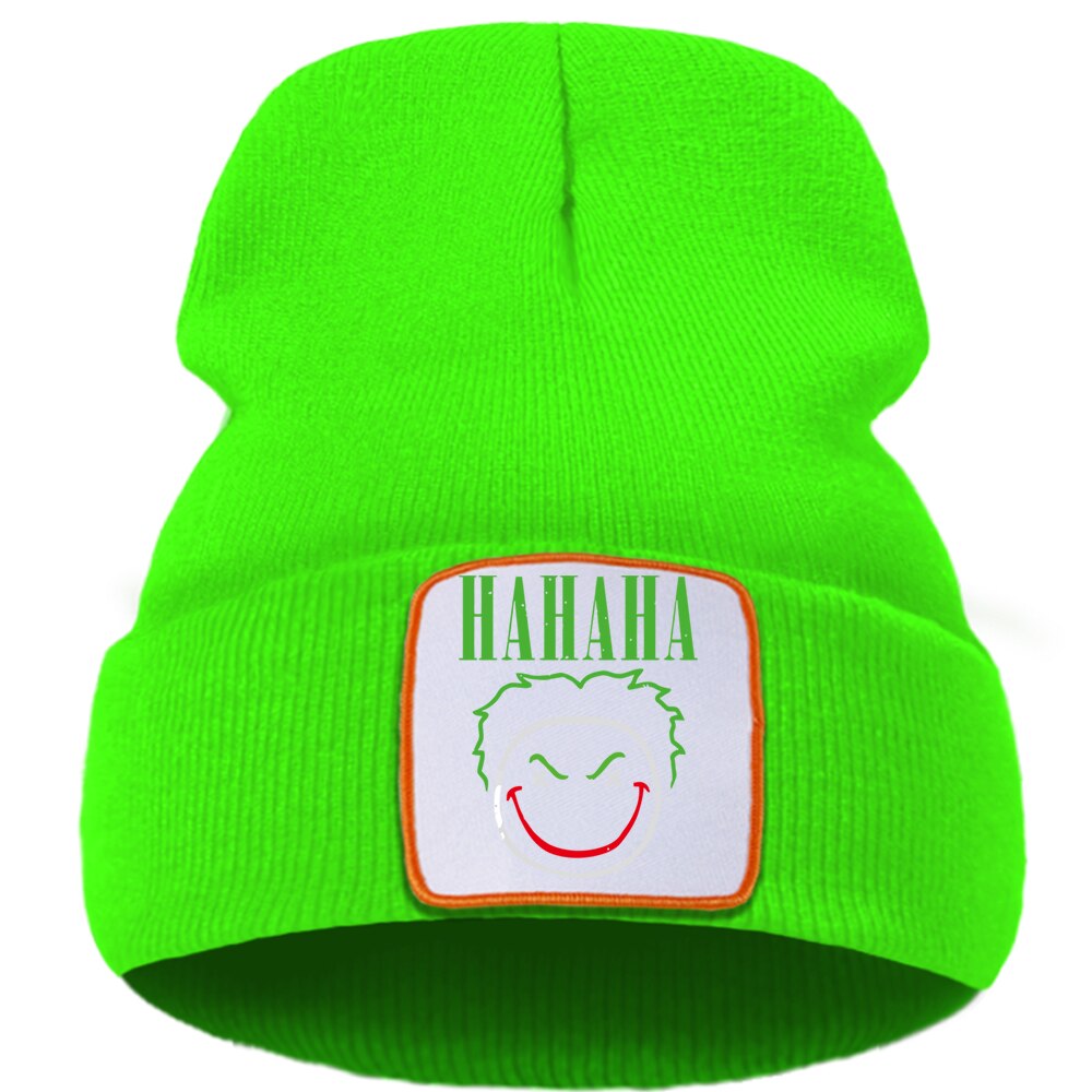 Joker print mutsen straat outdoor hiphop gebreide muts unisex ademende mutsen winter katoenen warme skullies muts: Groen 6