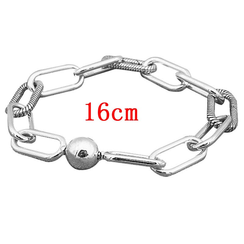 Original gros Bracelet infini moi lien serpent chaîne motif 925 Bracelet en argent Sterling Fit Europe perle breloque bijoux à bricoler soi-même: 5