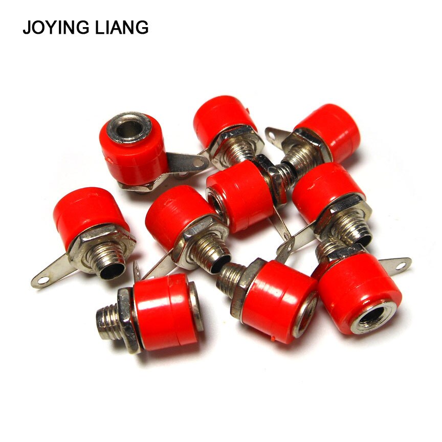 Banana Plug Terminal Dia 4mm Copper Banana Jack Socket Panel Terminal Connectors Red Black Optional