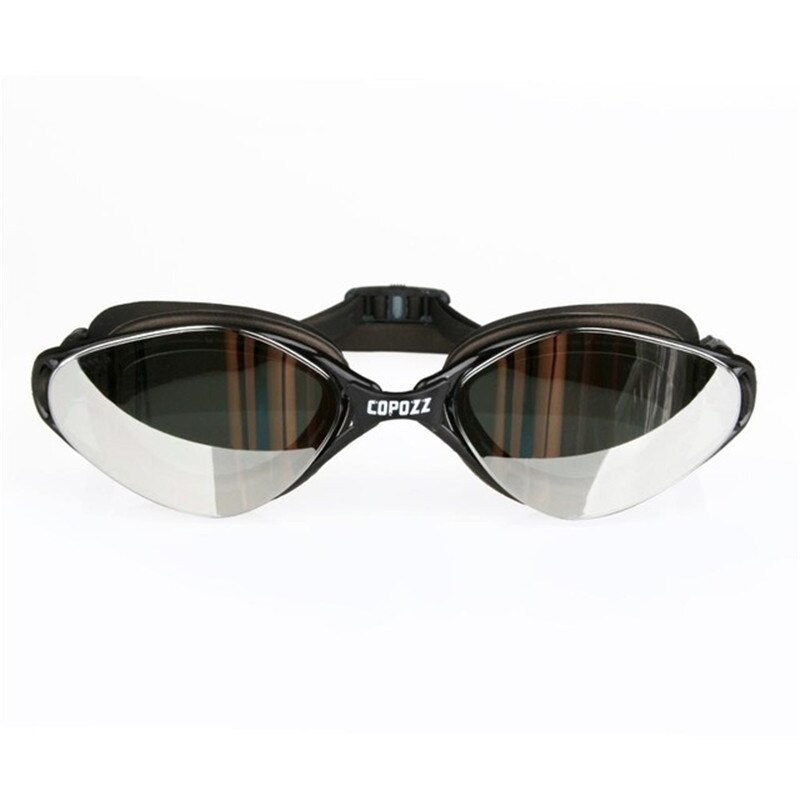 Copozz Professionele Zwembril Anti-Fog Uv Verstelbare Plating Waterdichte Siliconen Bril Voor Mannen Vrouwen Adult Eyewear: mmblack