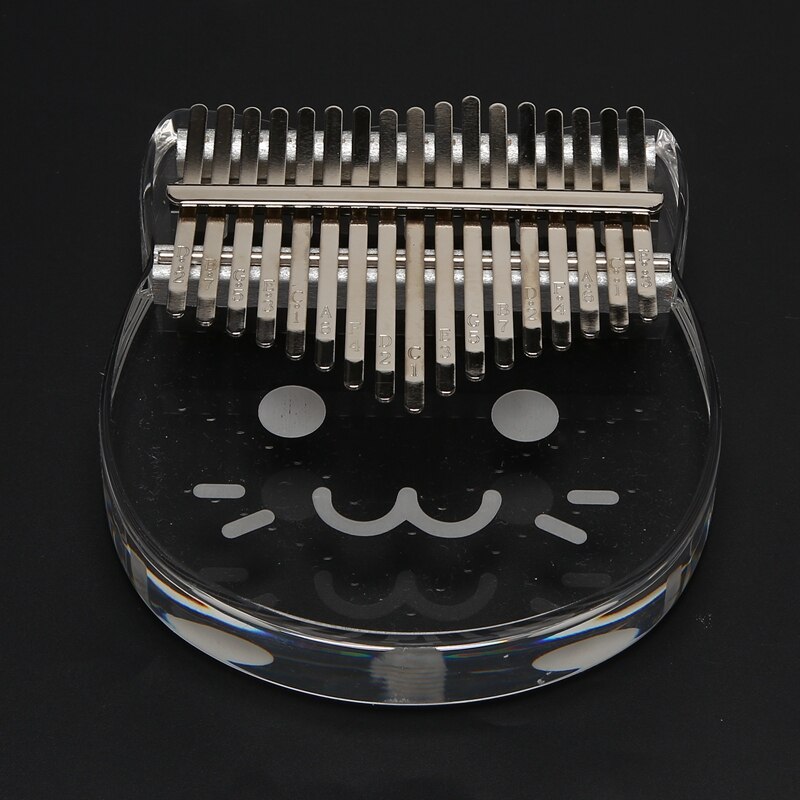 17 Keys Thumb Piano Cartoon Transparent Acrylic Finger Piano Portable For Kids Adults And Beginners Instrument