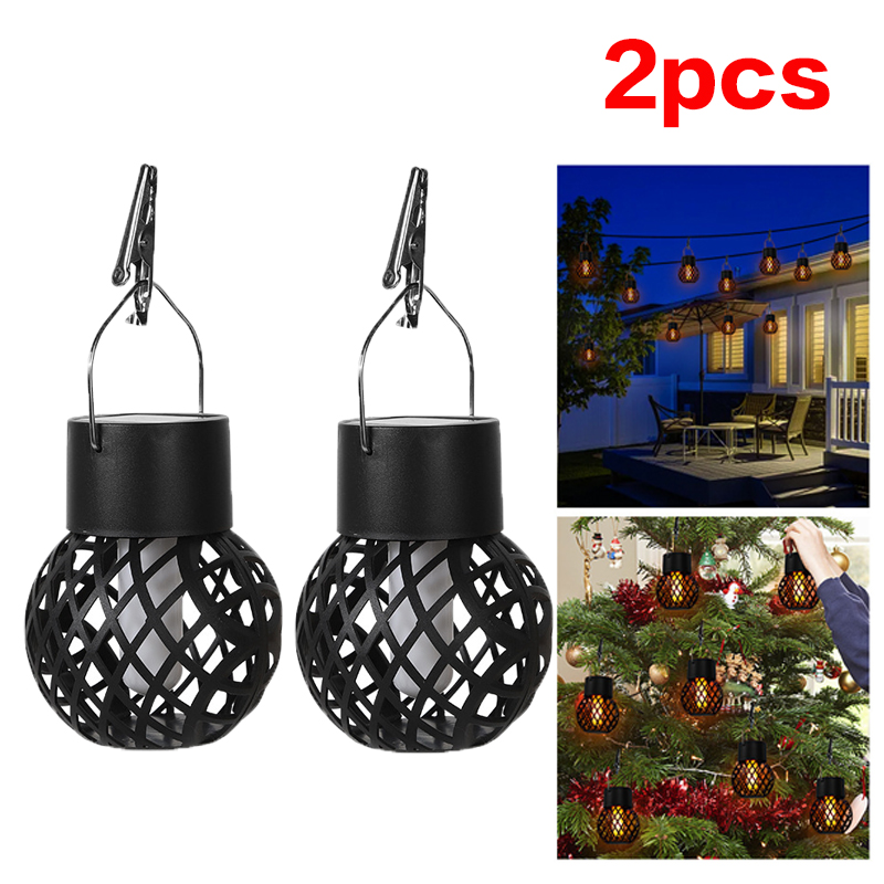 Luces solares para exteriores, linterna Retro, lámpara de llama colgante, iluminación de paisaje, luces de suelo, foco, decoración de jardín y hogar: orange