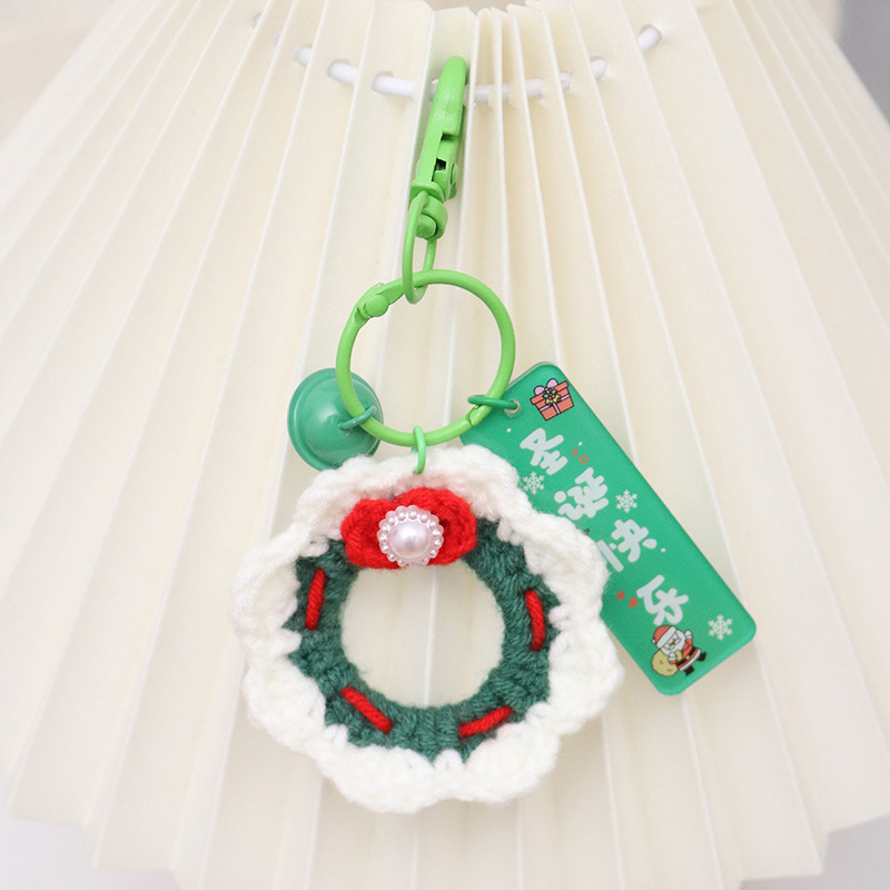Pendentifs de Noël au Crochet - Porte-clés de Noël Tissés à la Main - Jolie Décoration de Sac pour Amis: Gris FoncÃÂ©