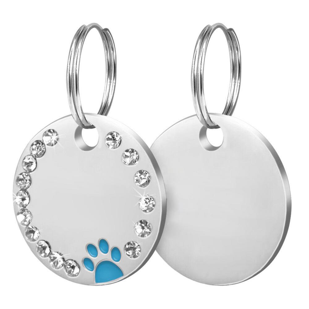 Placa de identificación de perro en blanco DIY, 25mm, accesorios para Collar de perro mascota, identificación de gato, etiqueta de identificación de acero inoxidable, etiquetas de nombre de pata de hueso antipérdida