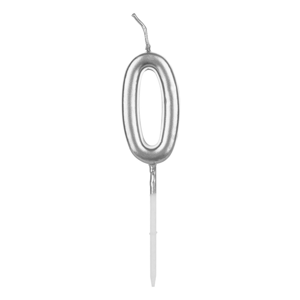 1 PC Gelukkige Verjaardag Nummer 0-9 Kaarsen Rose Gold Sliver Cake Topper Feestartikelen Cupcake Decor Cake topper: 0silver