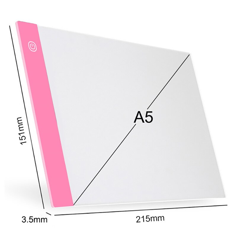 A3/A4/A5 LED Drawing Boards Tracing Board Copy Pads LED Drawing Tablet Plate Art Writing Table Three Dimming Artcraft Light Box: A5 Pink