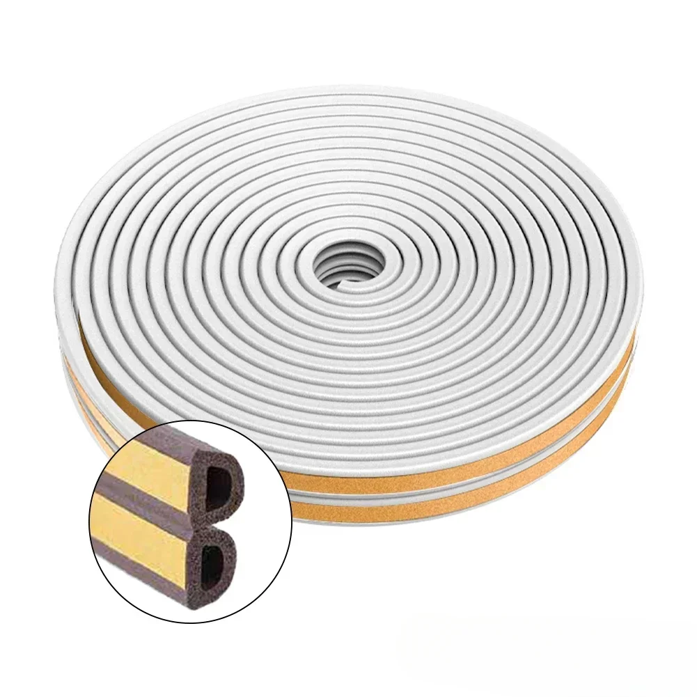 5M/10M Door Window Seal Strip DIEP Self-adhesive Acoustic Foam Sealing Strip Tape Insulation Windproof Rubber Weatherstrip: Red / 10M