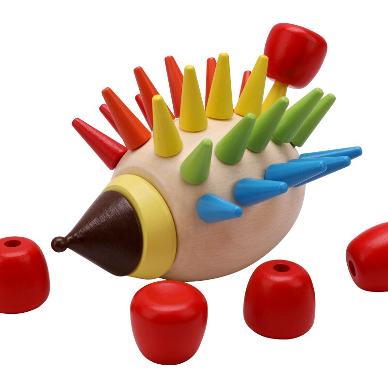 DIY magnetische kleurrijke egel kloppen speelgoed houten blokken kinderen vroege onderwijs speelgoed/educatief speelgoed
