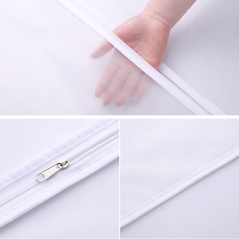 Ropa transparente cubre bolsa de traje PEVA ropa cubierta de polvo abrigo impermeable Protector bolsa de almacenamiento armario ropa organizador